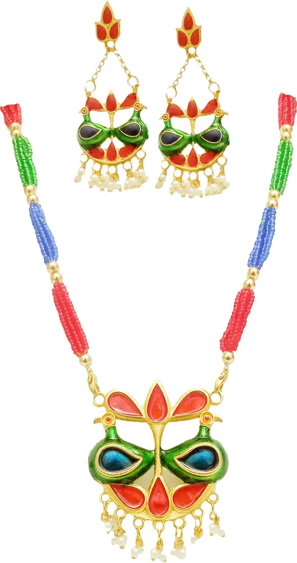 Assamese_Traditional_Gold_Plated_Multi_Colour_Jewellery_Set_For_Women_And_Girl